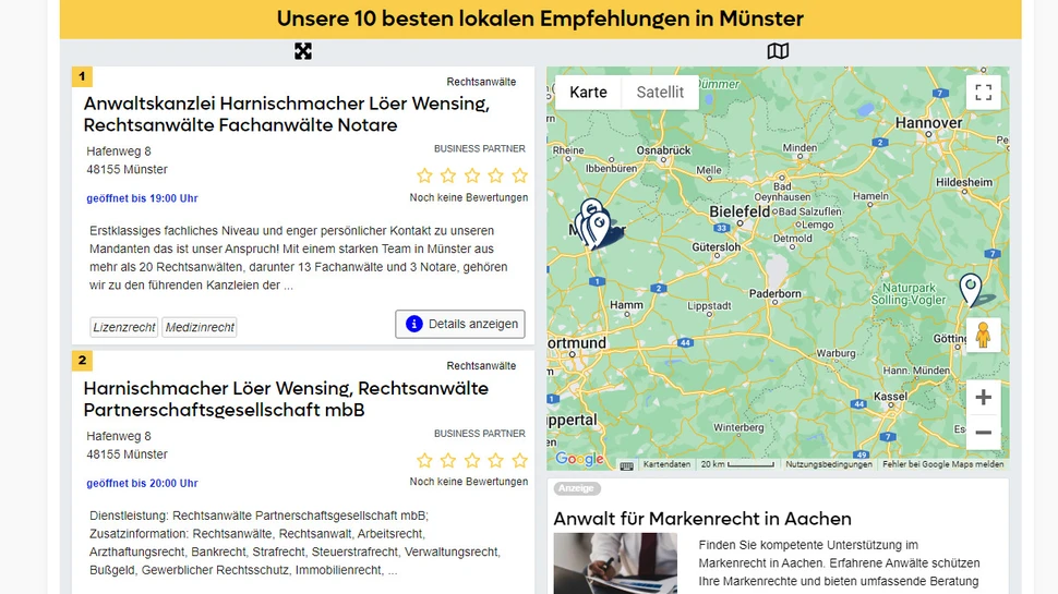 gewusst-wo.de Werbeform Online-Pakete