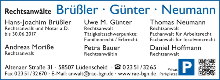 Galerie-Bild 1: Brüßler, Günter, Neumann aus Lüdenscheid von Brüßler, Günter, Neumann Rechtsanwälte