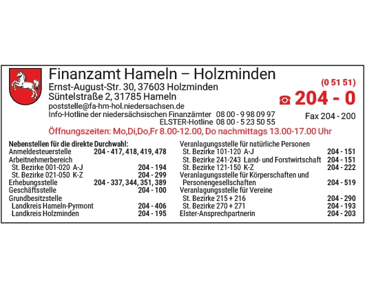 Galerie-Bild 1: Finanzamt Hameln-Holzminden aus Hameln von Finanzamt Hameln-Holzminden 