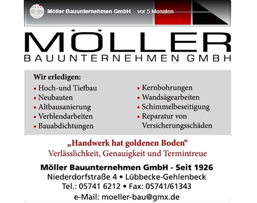 Galerie-Bild 1: Möller Bauunternehmen GmbH aus Lübbecke von Möller Bauunternehmen GmbH 