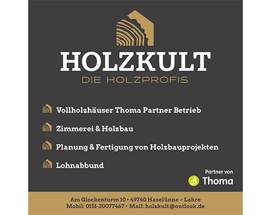 Galerie-Bild 2: Holzkult Vollholzhäuser GmbH aus Haselünne von Holzkult Vollholzhäuser GmbH , Zimmerei - Holzbau Thomas Schulte