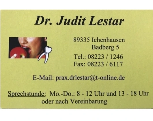 Galerie-Bild 1: Dr. Judit Lestar aus Ichenhausen von Lestar, Judit, Dr., Zahnärztin